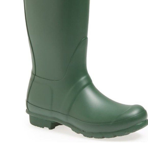 Hunter Original Tall Wellington Wellie Rain Boots Hunter Green - Picture 2 of 3